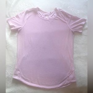 Lululemon Light Pink Mesh V-neck T-shirt Size 8